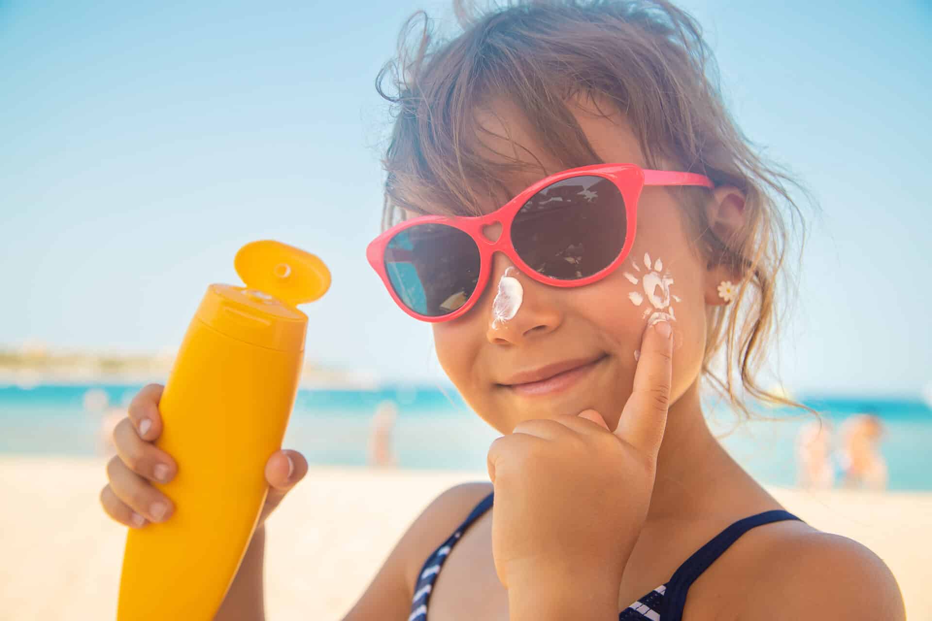 child with sunscreen